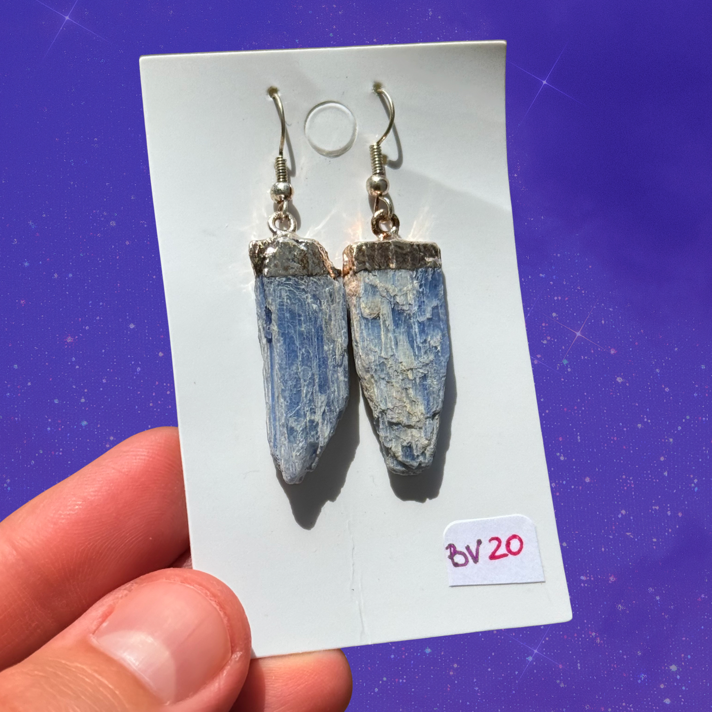 Blue Kyanite Dangling 925 Silver Earrings BV20