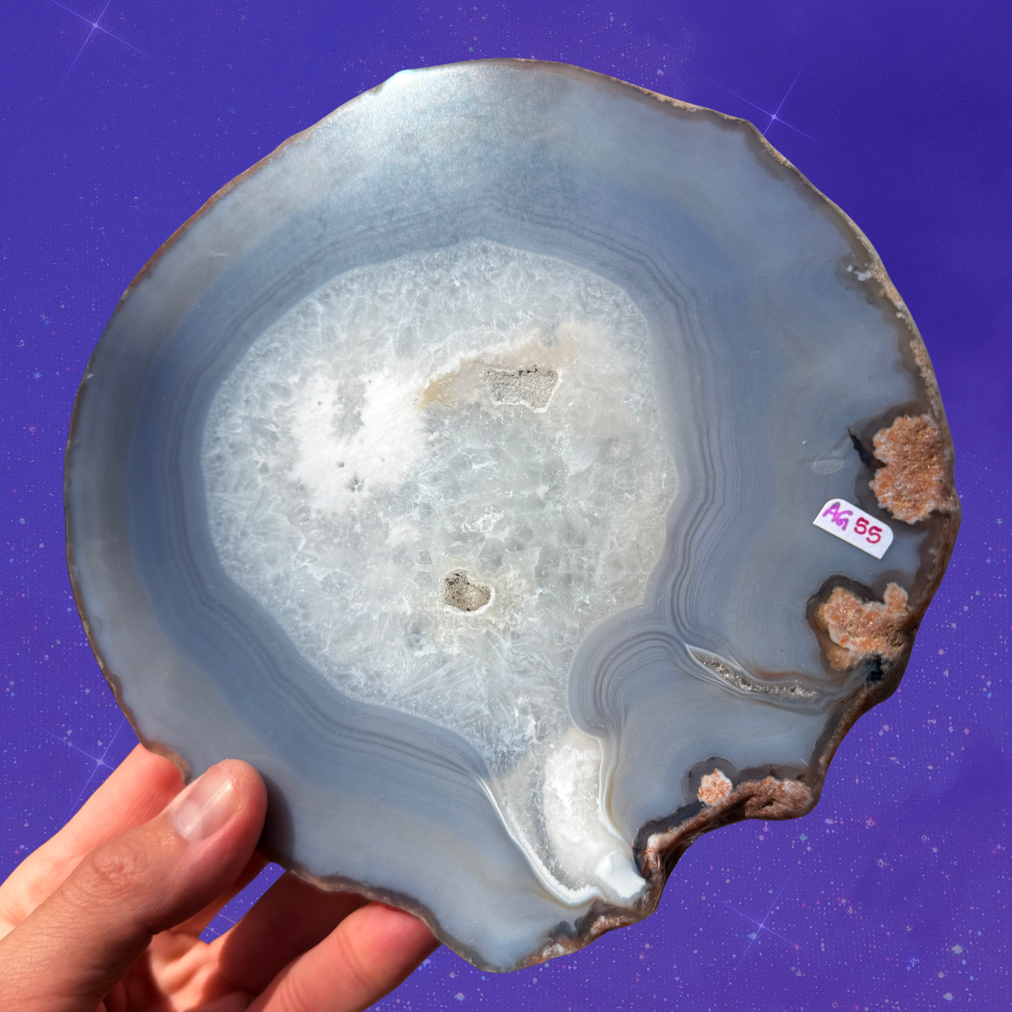 Beautiful Blue Banded Agate Slab, Large C11