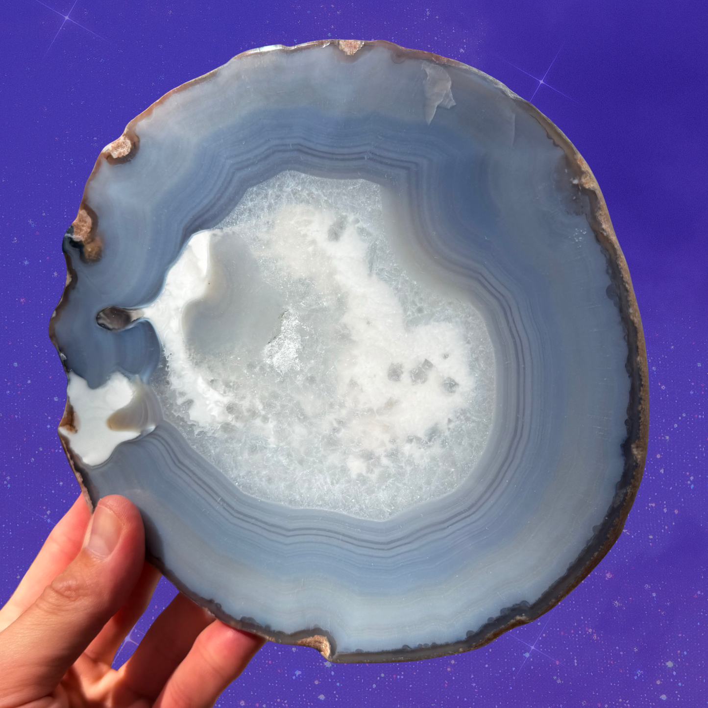 Beautiful Blue Banded Agate Slab, Large C11