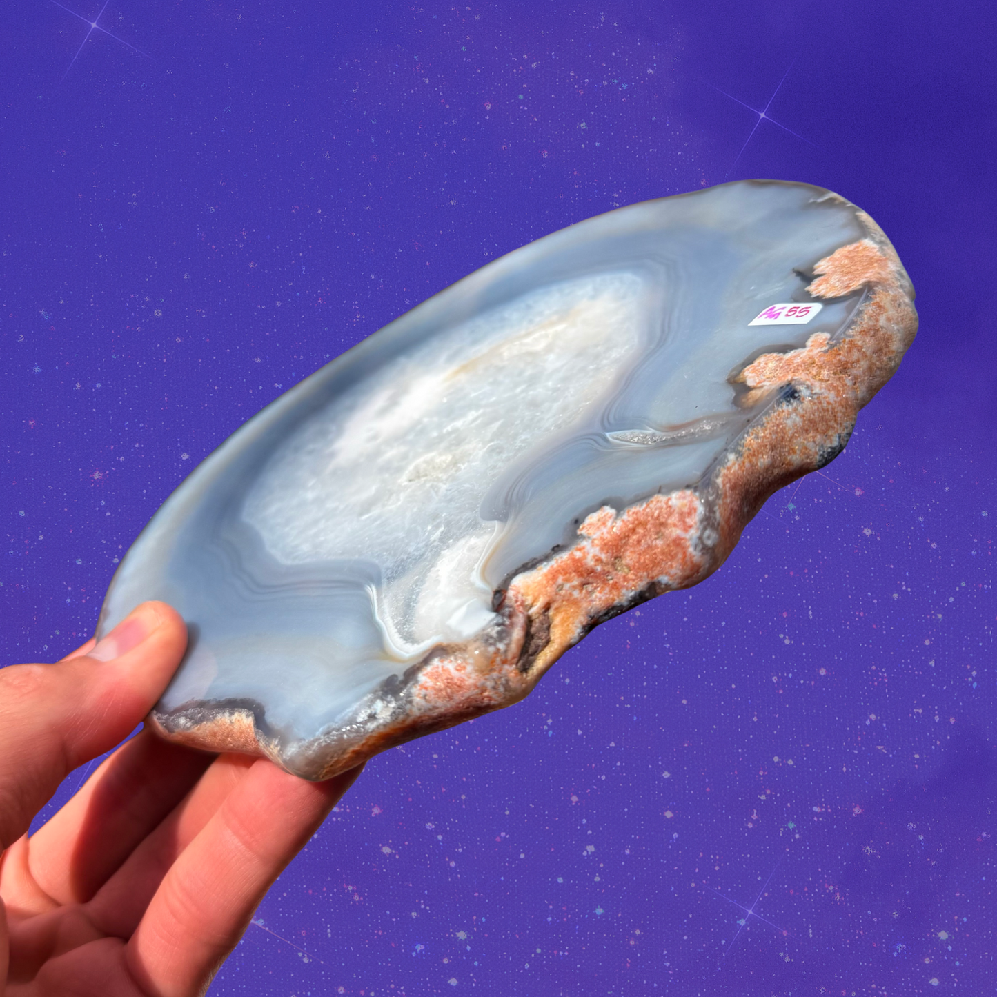 Beautiful Blue Banded Agate Slab, Large C11