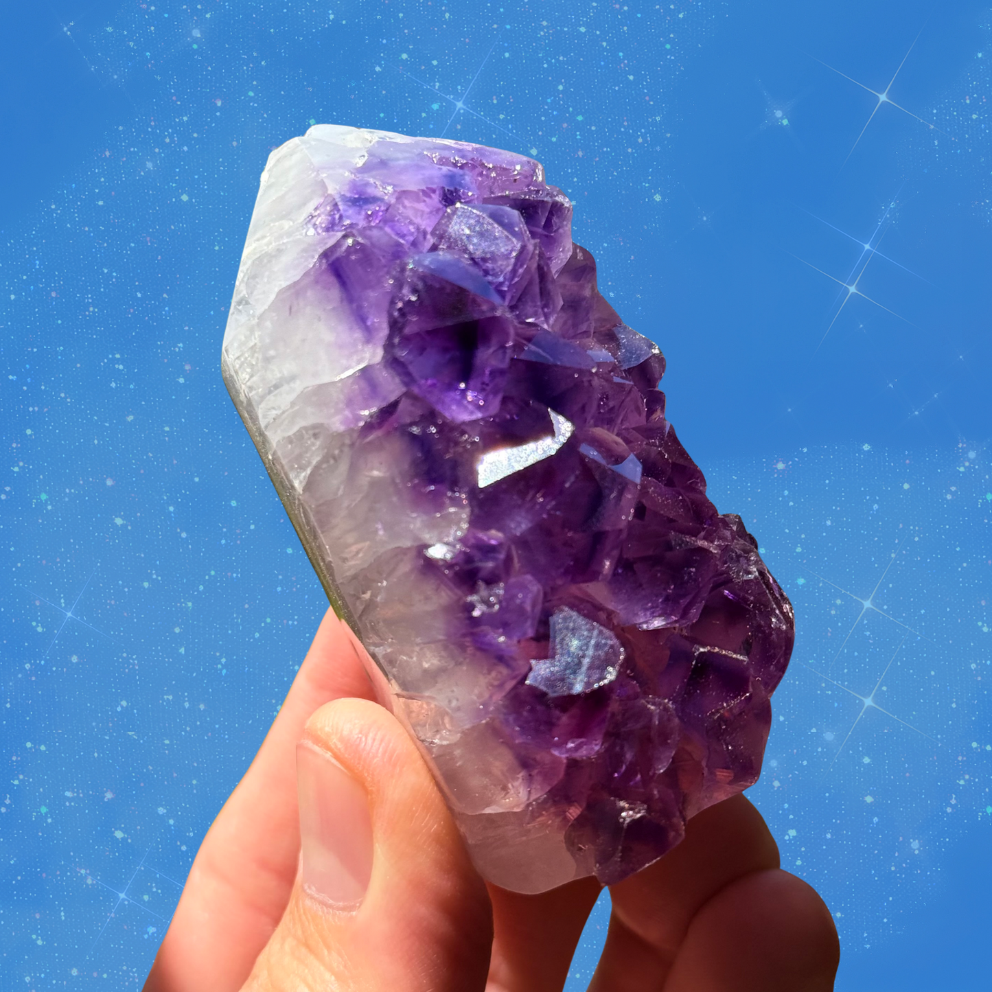 Grape Jelly Amethyst Cluster Tower with Agate C19