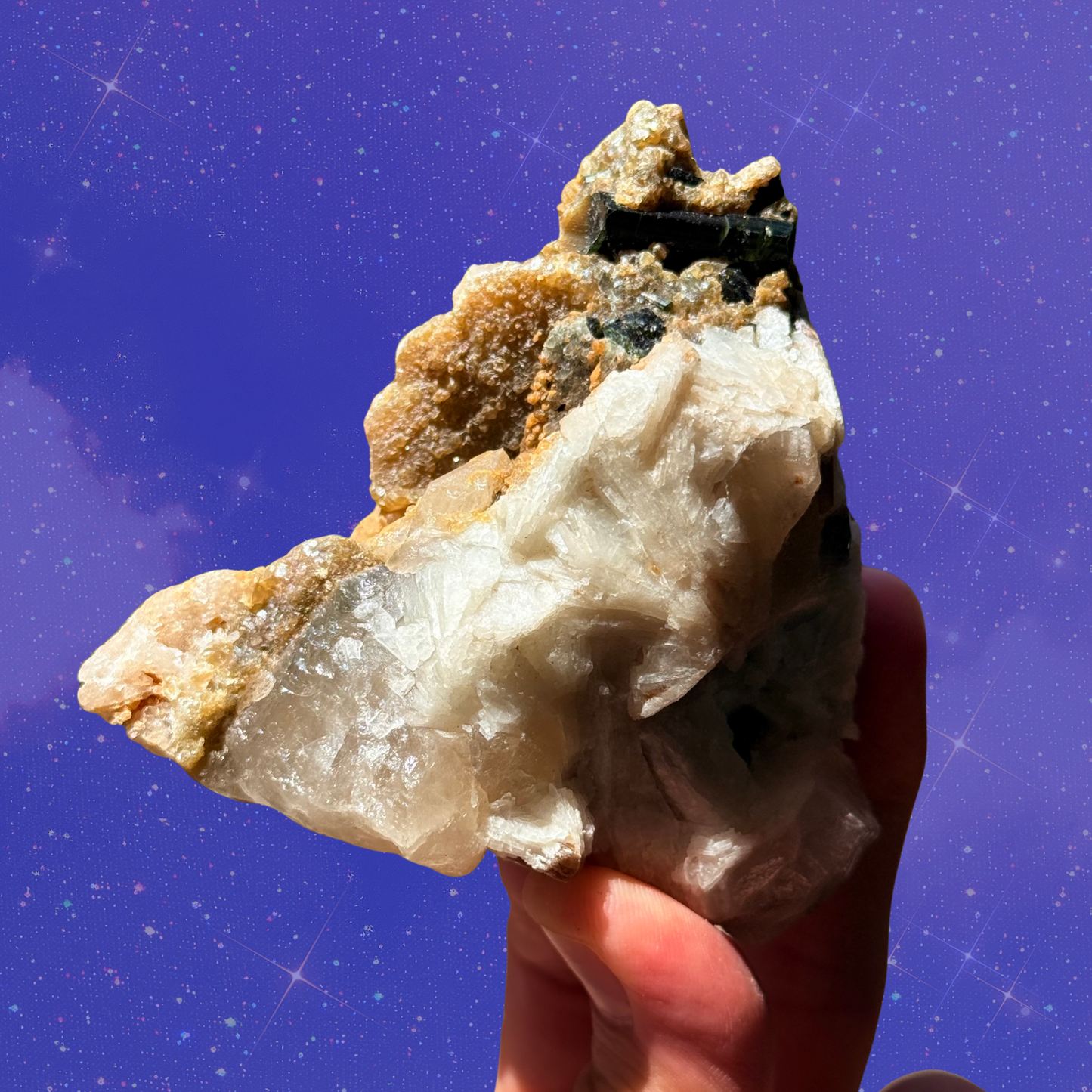 Tourmaline in Quartz with Clevelandite C22