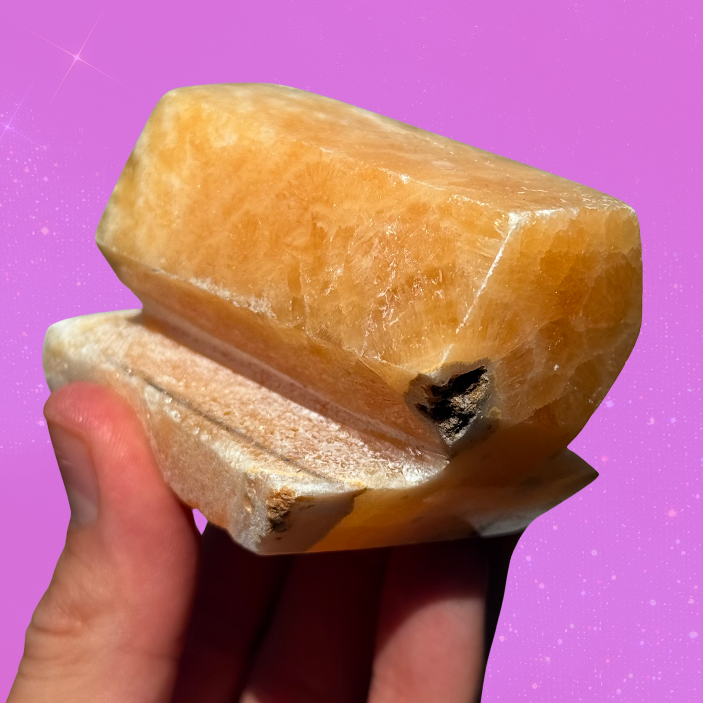Orange Calcite Cylindrical Formation C22