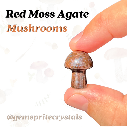 Red Moss Agate Mushroom