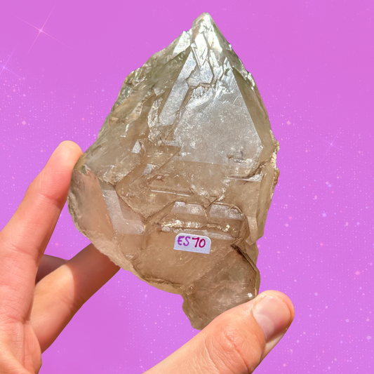 Elestial Smoky Quartz Point with Beautiful Scale Formations
