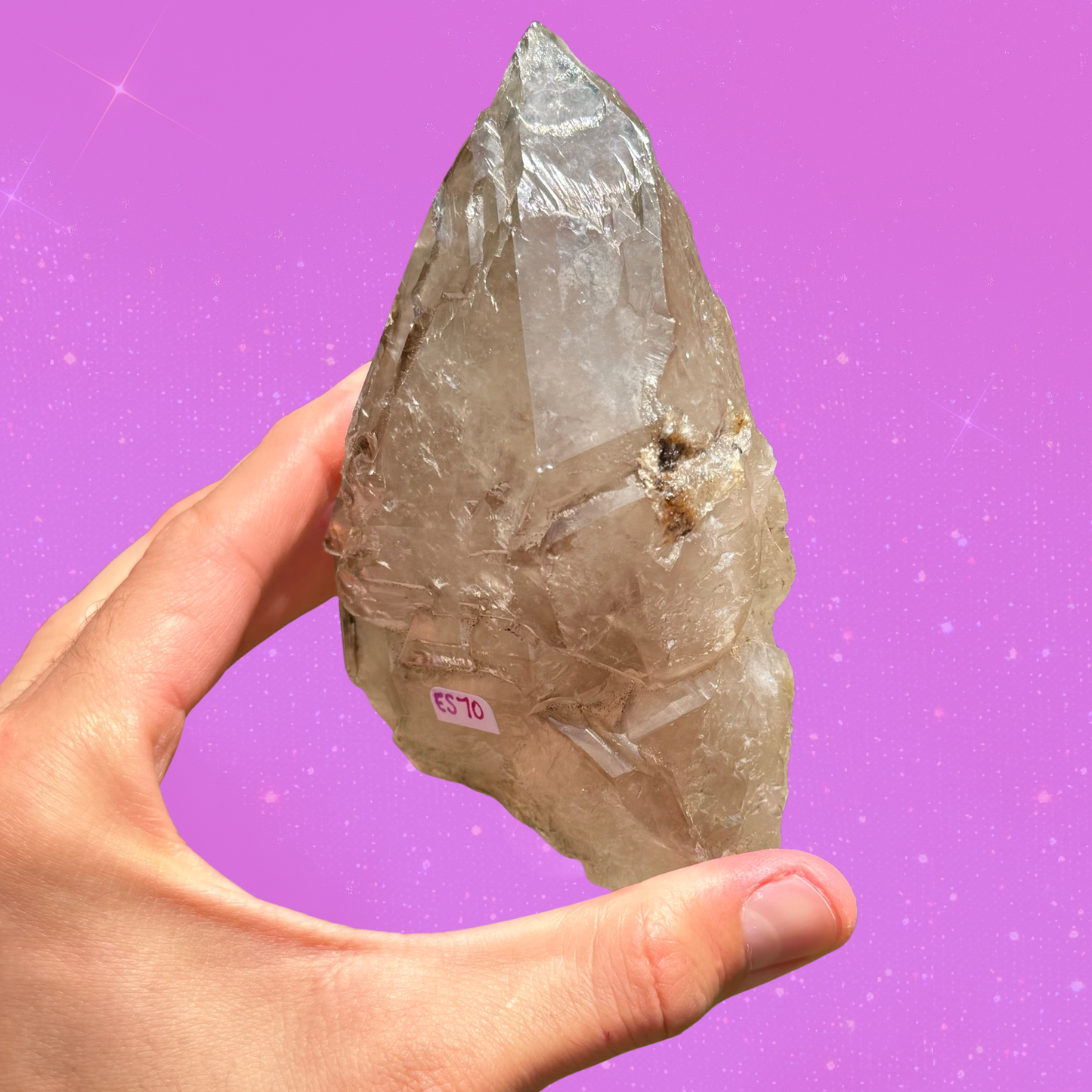 Elestial Smoky Quartz Point with Beautiful Scale Formations