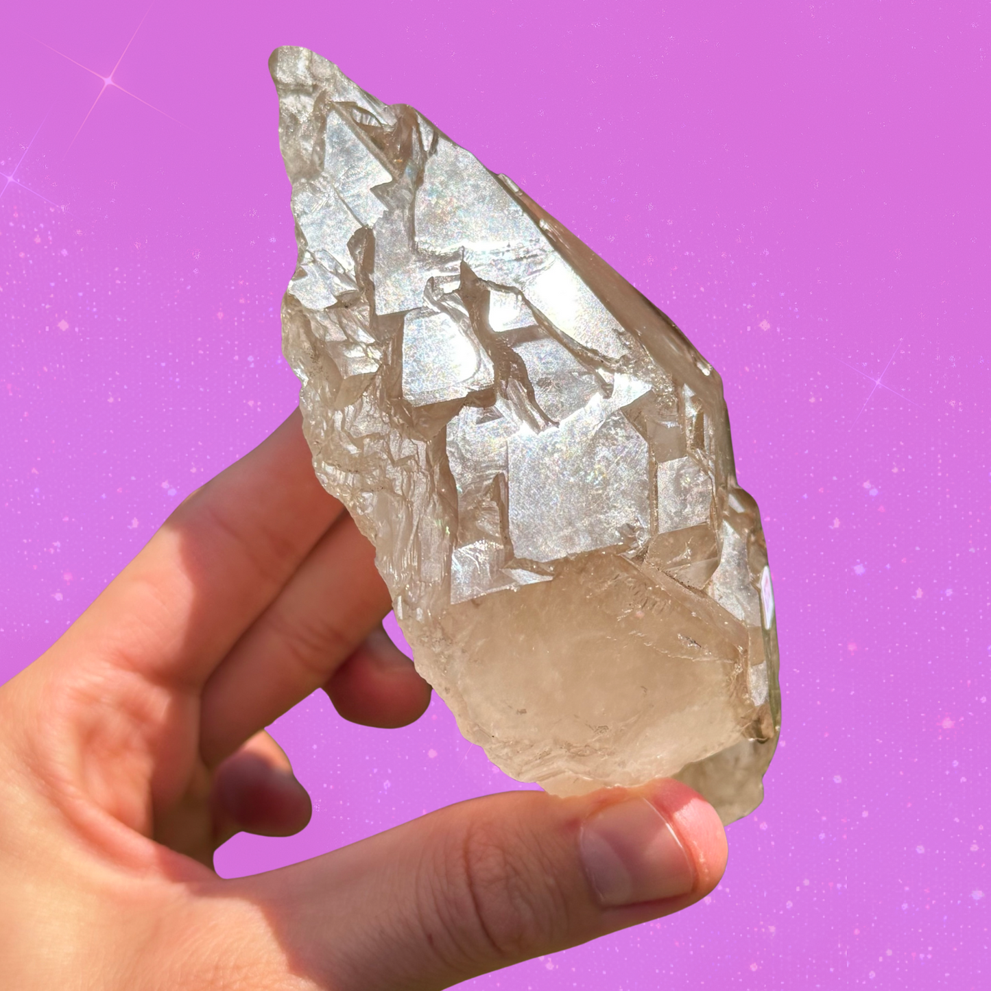 Elestial Smoky Quartz Point with Beautiful Scale Formations