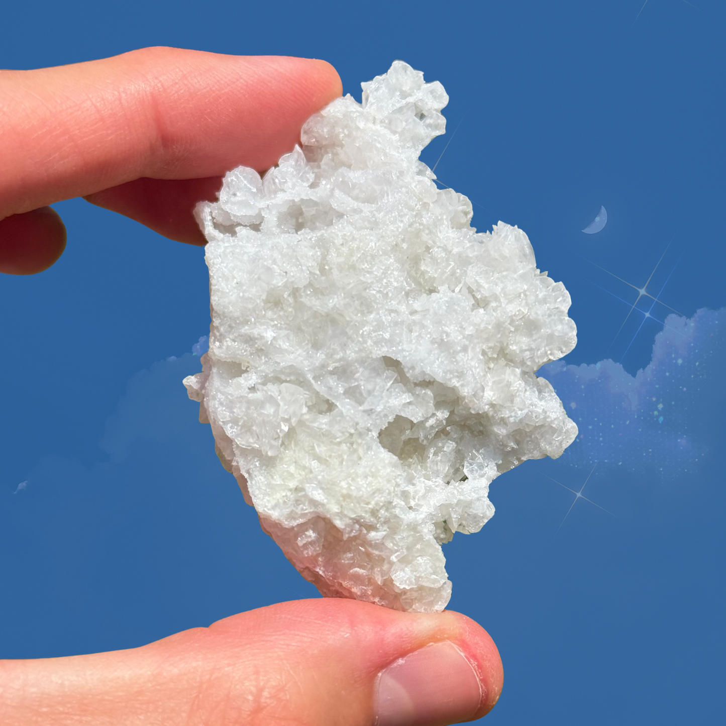 White Sugary Dogtooth Calcite Cluster
