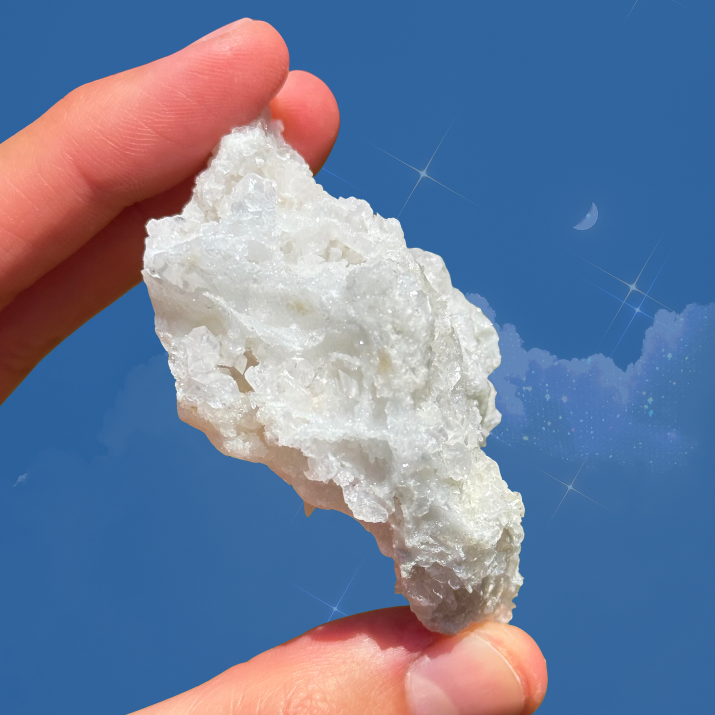 White Sugary Dogtooth Calcite Cluster