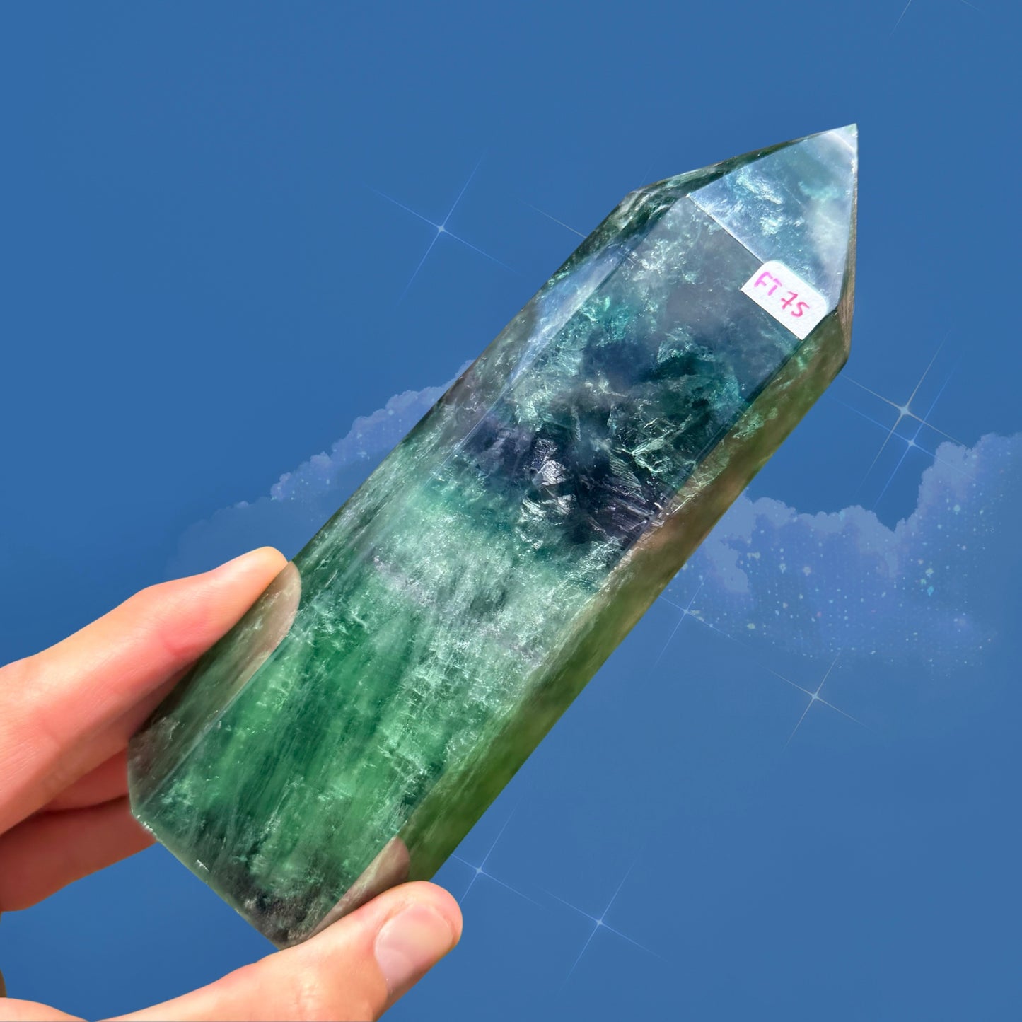 Stunning Deep Blue-Green Fluorite Tower
