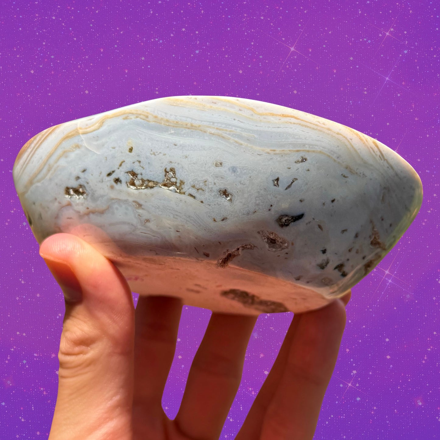 White Mocha Toned Ocean Jasper Bowl