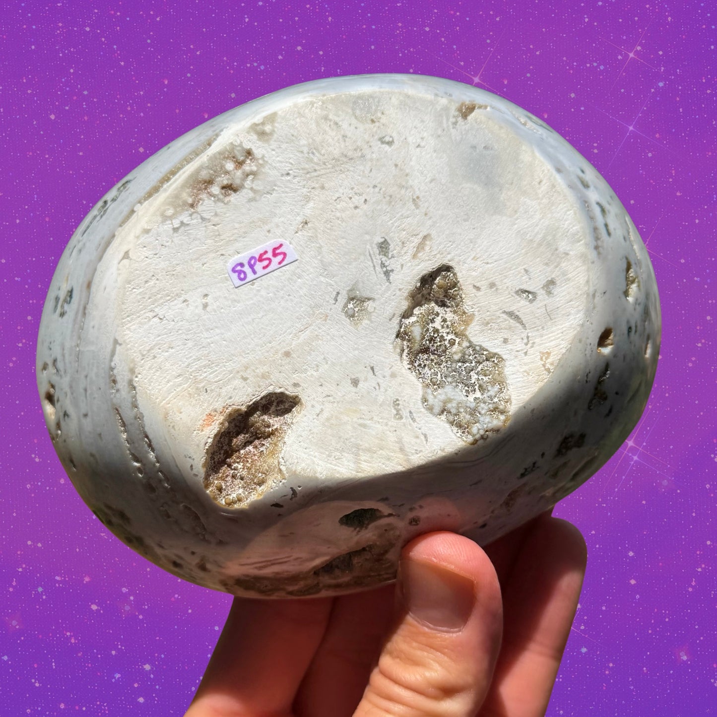White Mocha Toned Ocean Jasper Bowl