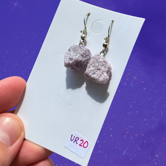 Lepidolite Dangling 925 Silver Hook Earrings