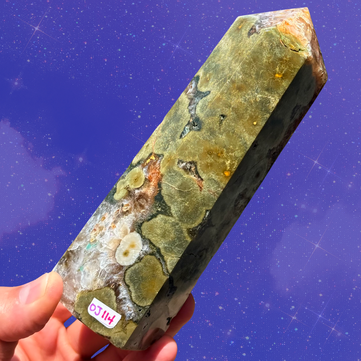 SALE! Kabamby Jasper Tower with Gorgeous Golden Healer Quartz