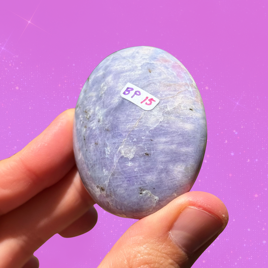 Heavenly Blue Chalcedony Palm Stone, Indonesia