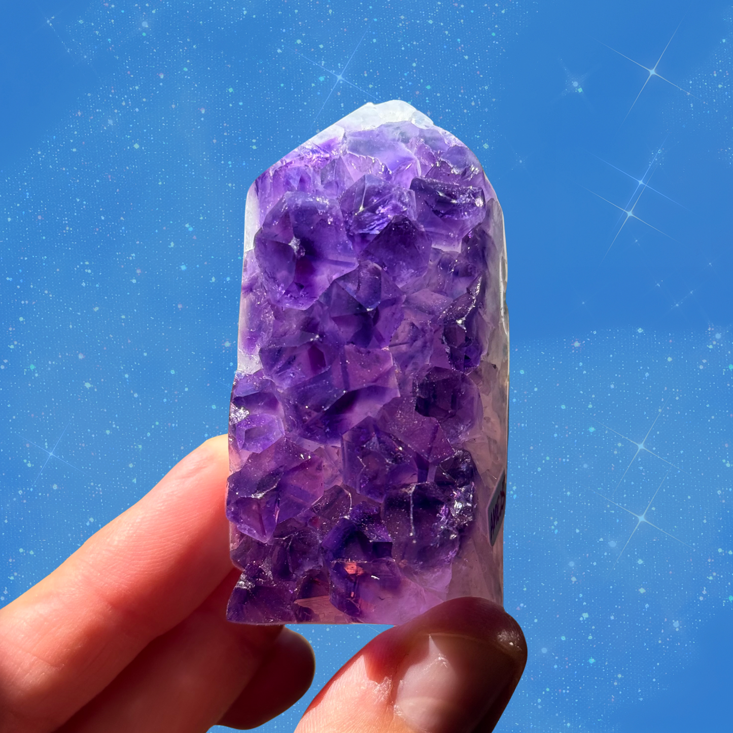 Grape Jelly Amethyst Cluster Tower with Agate C19