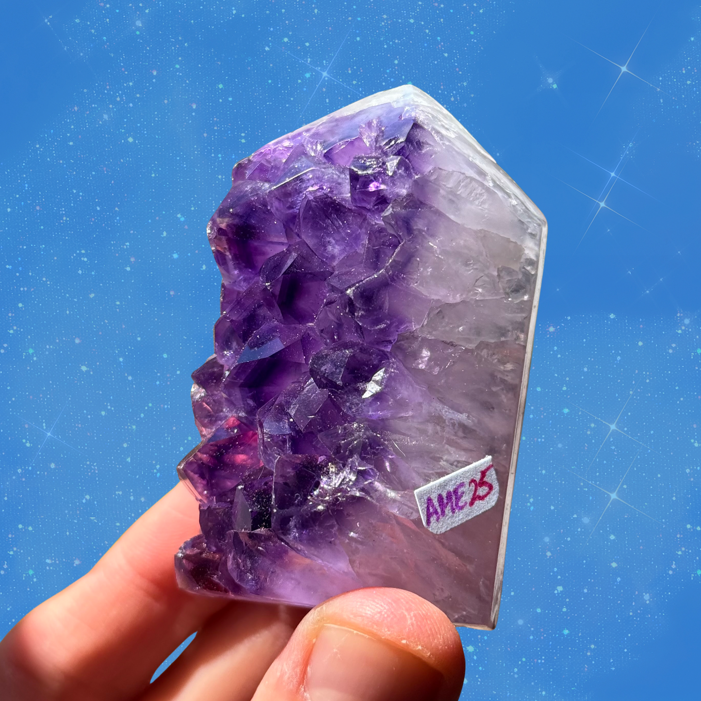 Grape Jelly Amethyst Cluster Tower with Agate C19