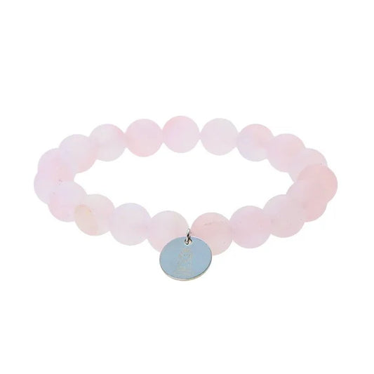 Rose Quartz Matte Gemstone Bracelet