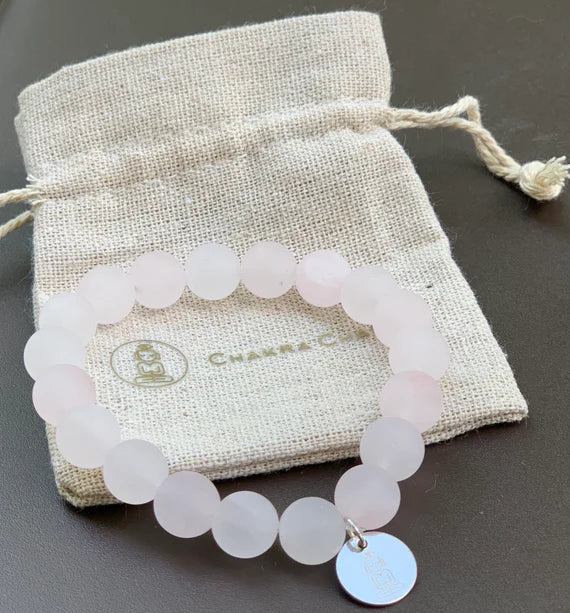 Rose Quartz Matte Gemstone Bracelet