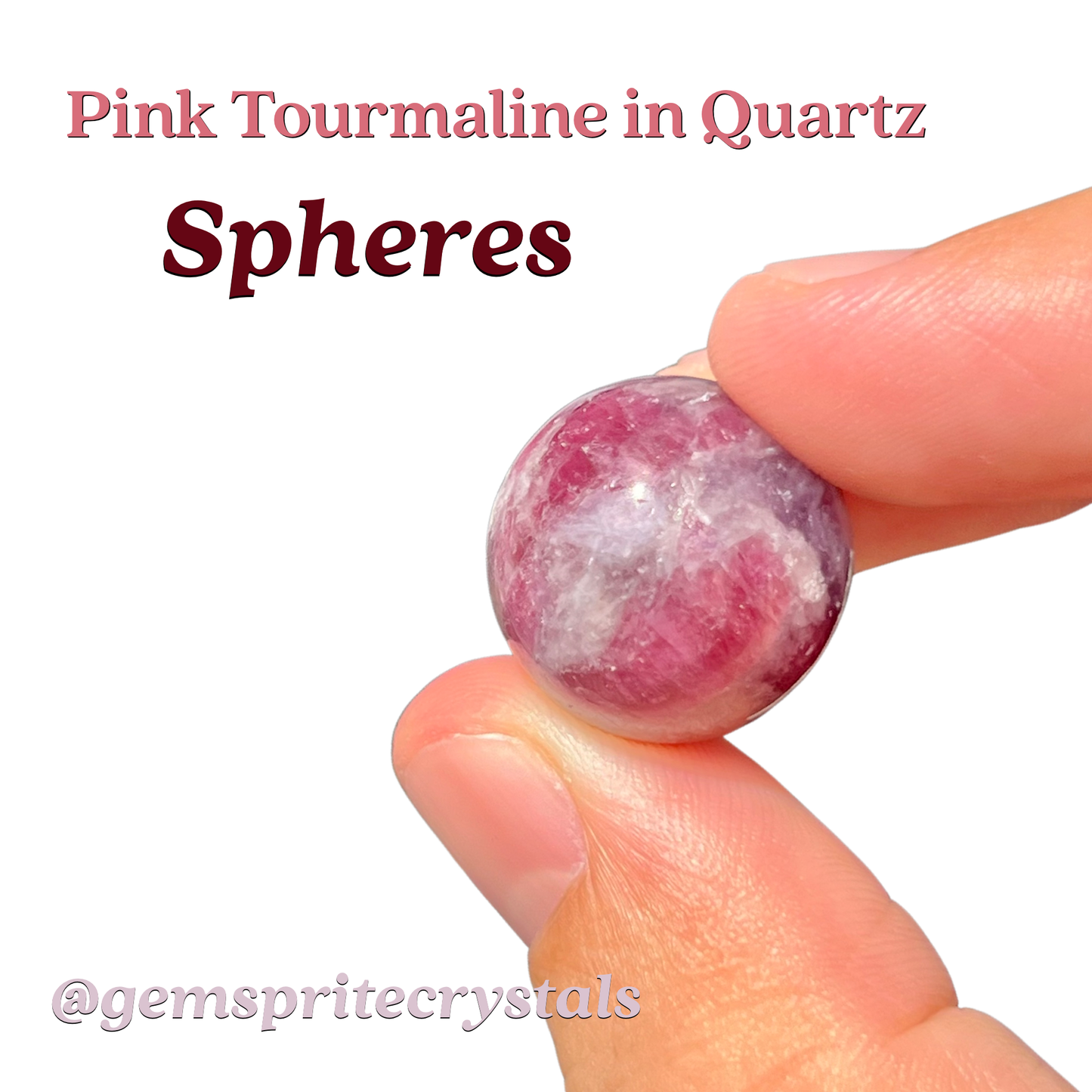 Pink Tourmaline in Quartz Spheres