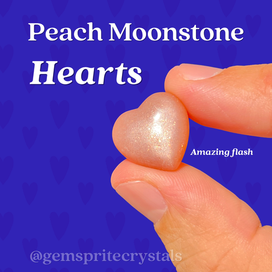 Peach Moonstone Hearts