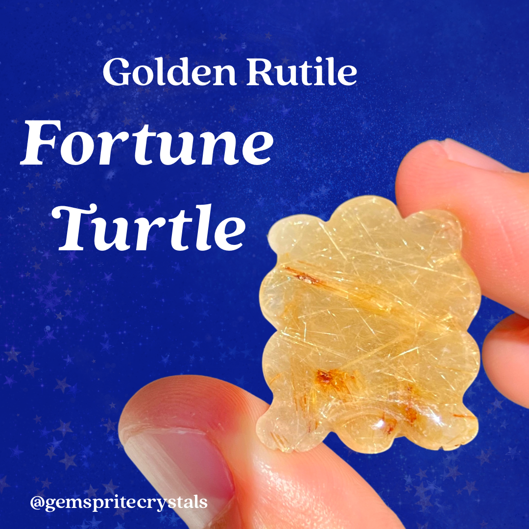 Golden Rutile Fortune Turtle