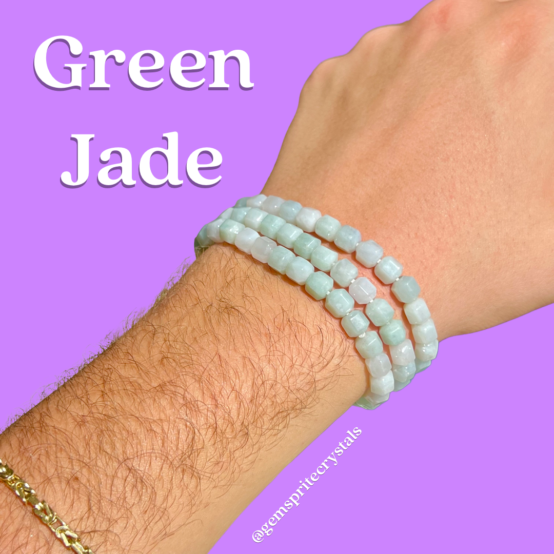 Green Jade Cube Bracelet