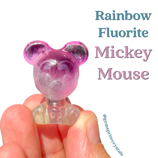 Rainbow Fluorite Mickey Mouse
