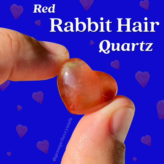 Red Rabbit Hair Quartz Heart