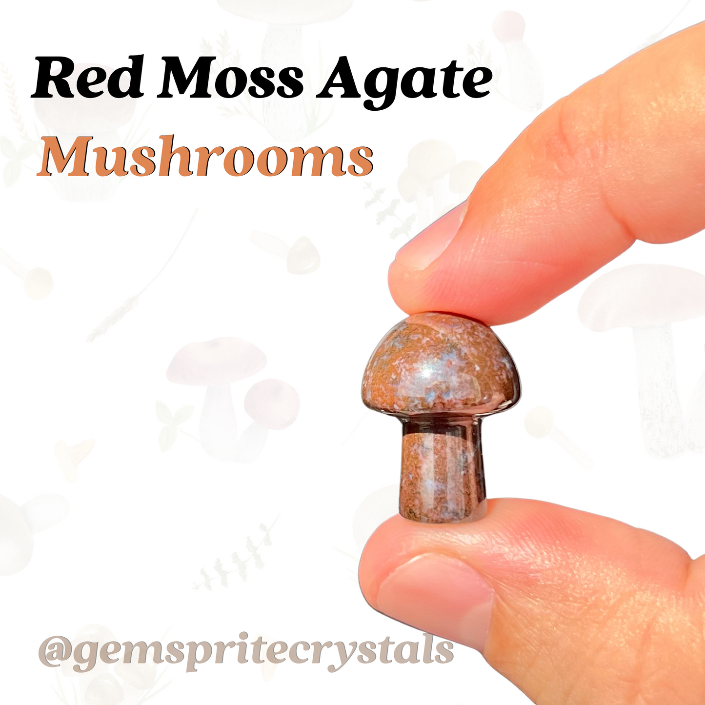 Red Moss Agate Mushrooms