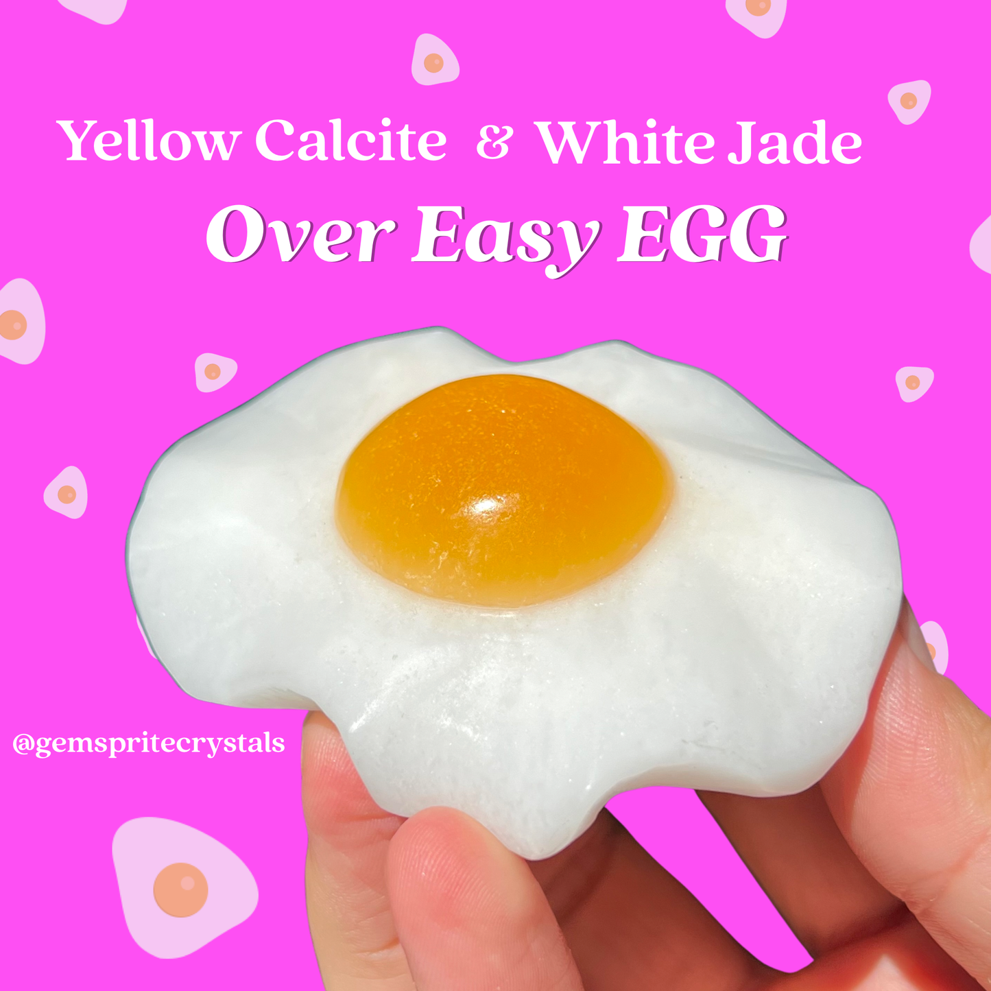Yellow Calcite & White Jade Over Easy Egg