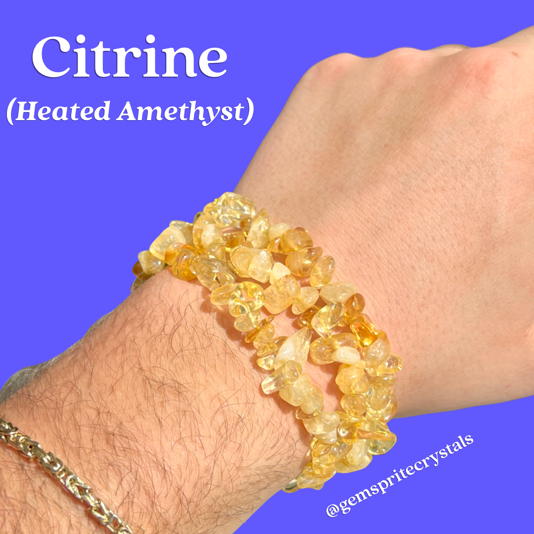 Citrine Heated Amethyst Bracelet