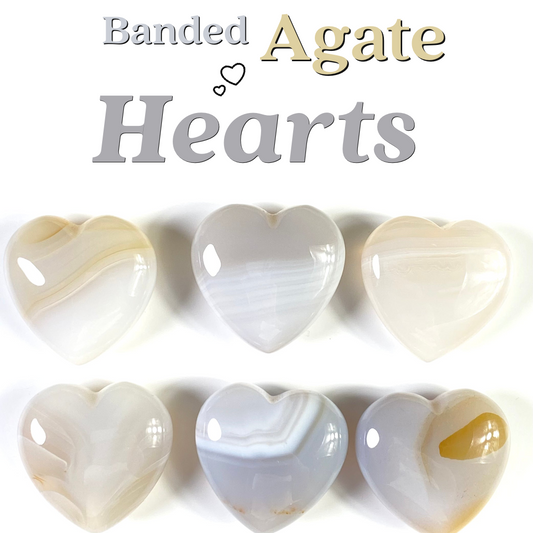 Banded Gray Agate Heart
