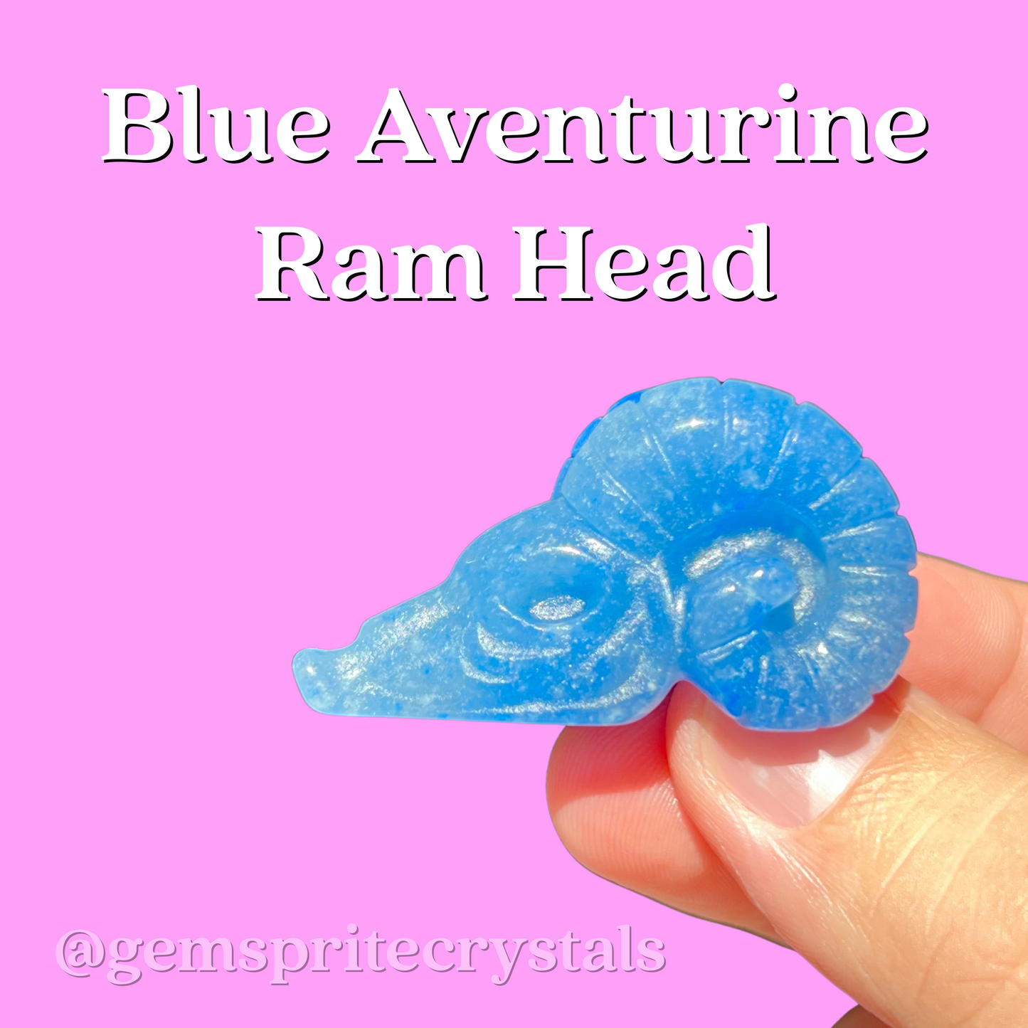 Blue Aventurine Ram Head