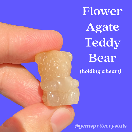Flower Agate Teddy Bear