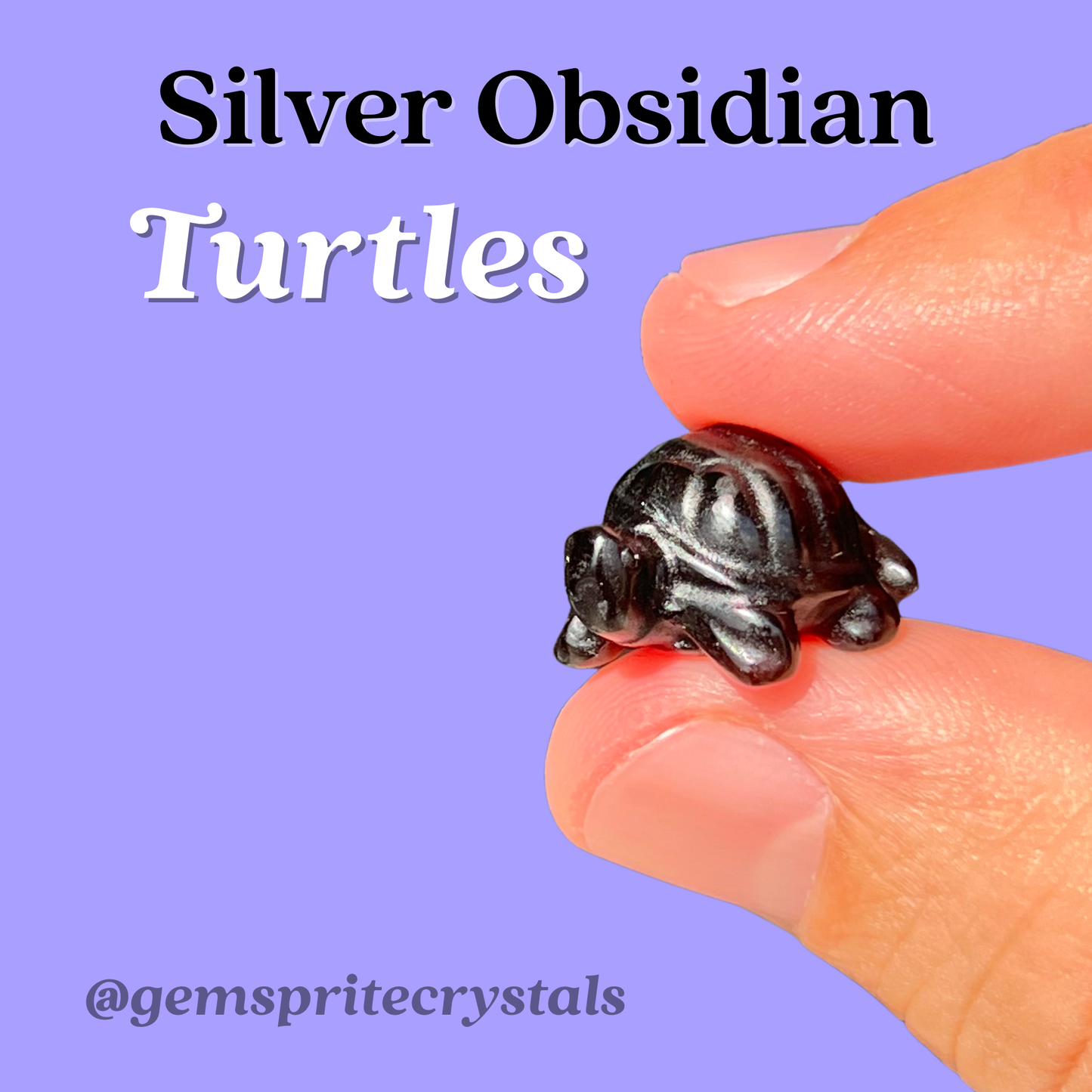 Silver Obsidian Turtles