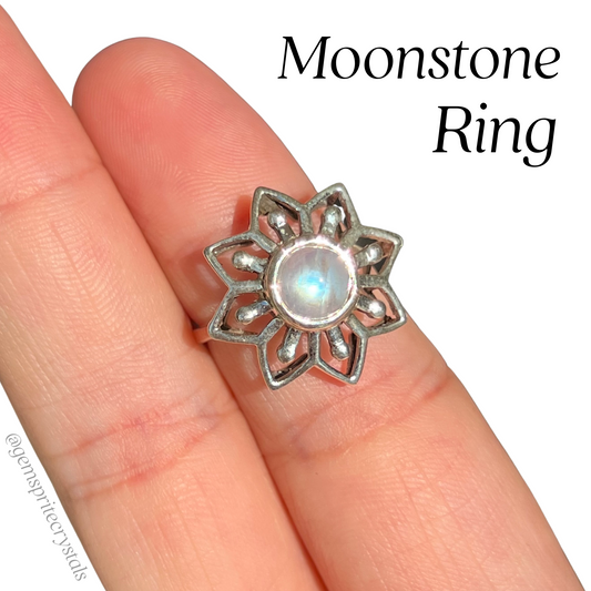 Moonstone Sunburst Ring