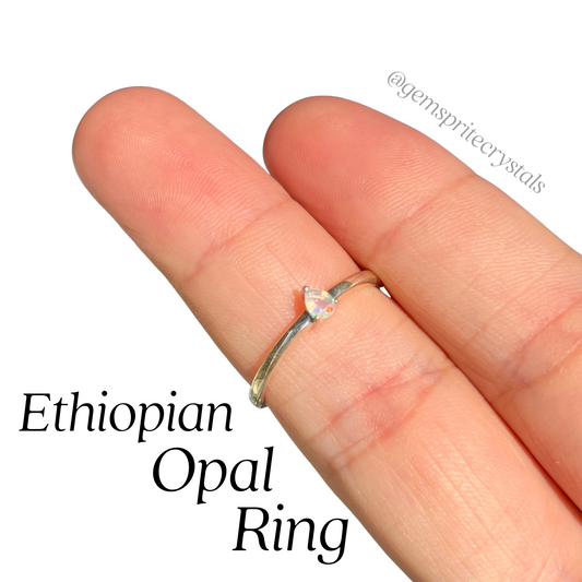 Ethiopian Opal Teardrop Ring