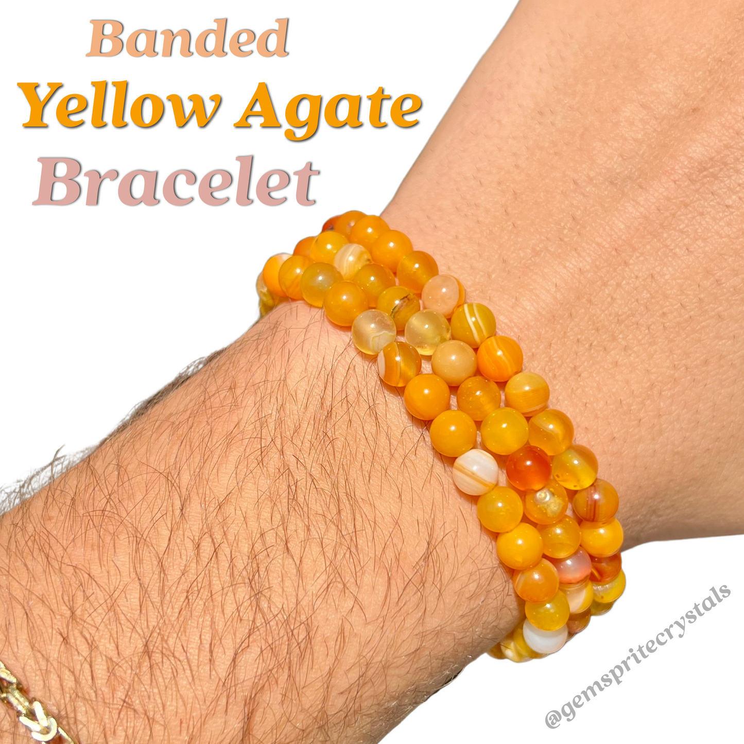 Banded Yellow Agate Bracelet