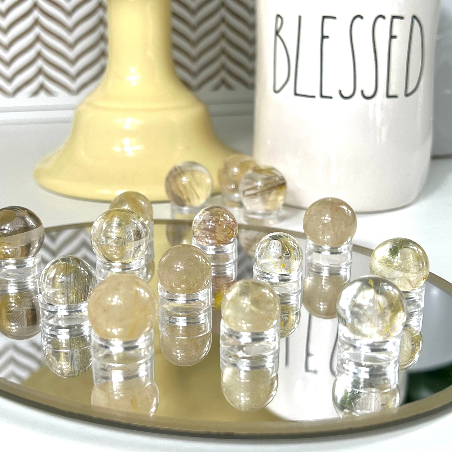 Golden Rutile Quartz Spheres