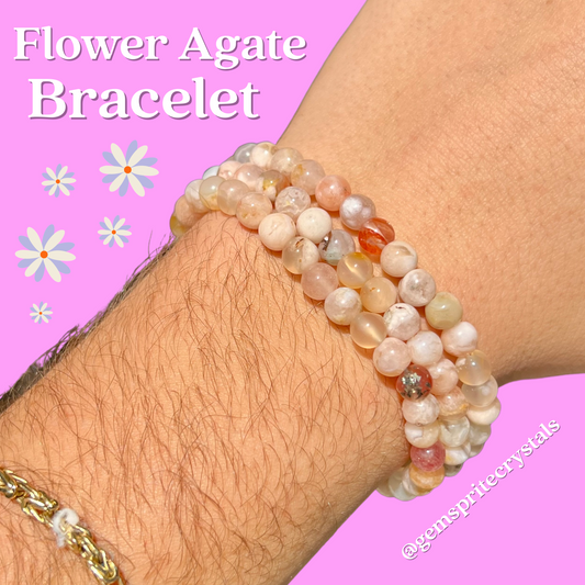 Flower Agate Bracelet