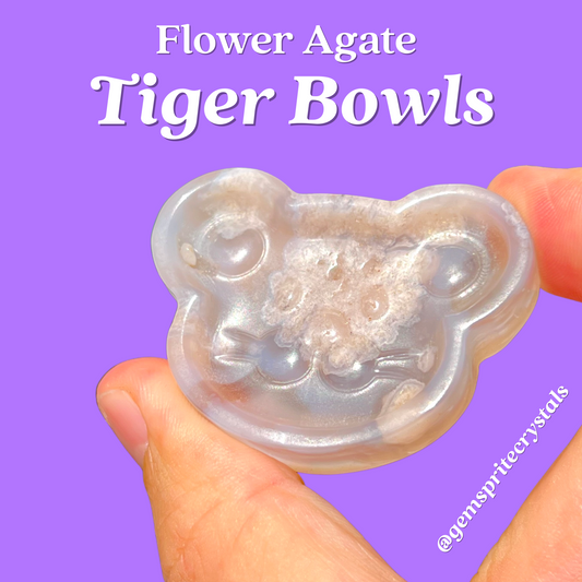 Flower Agate Tiger Bowls