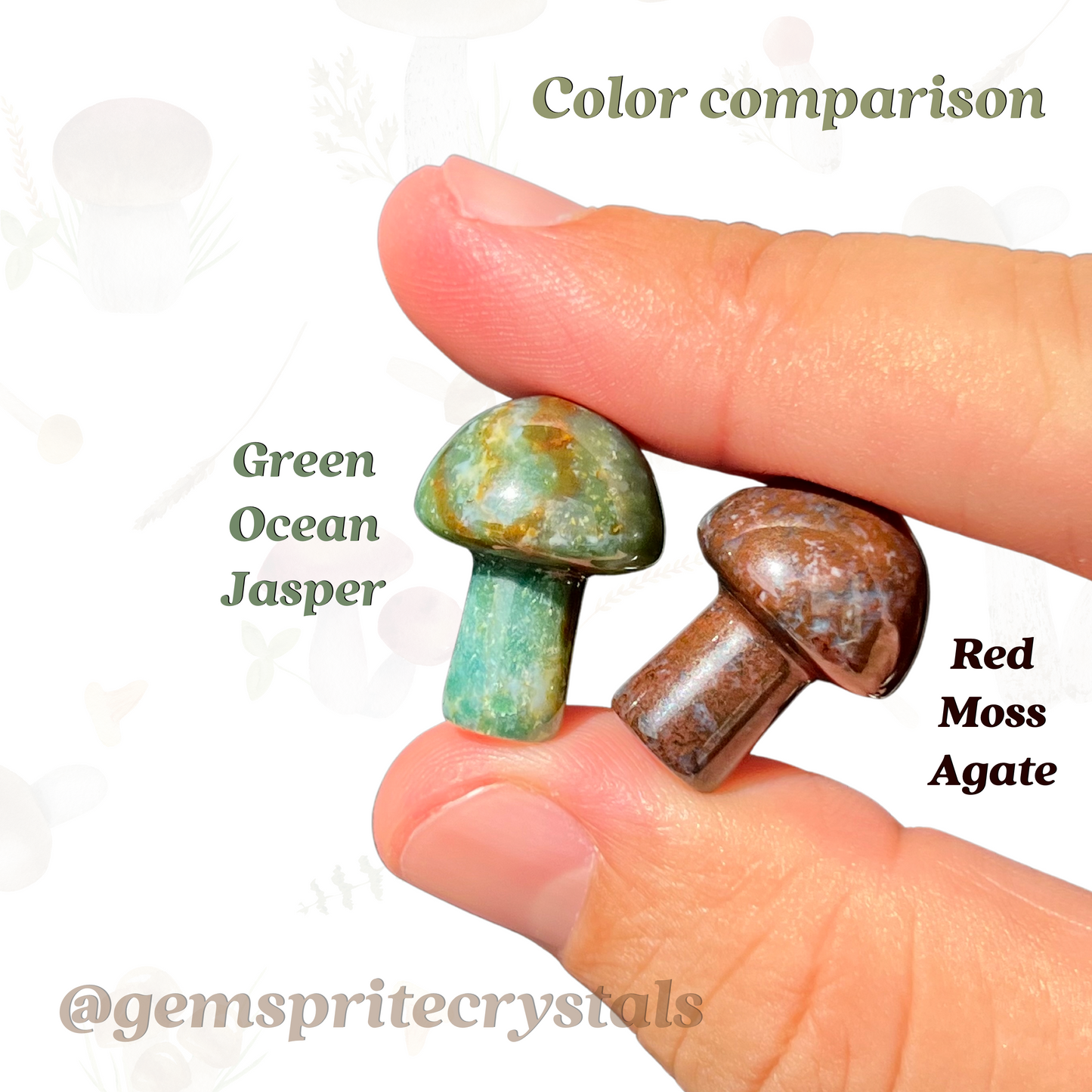 Red Moss Agate Mushrooms
