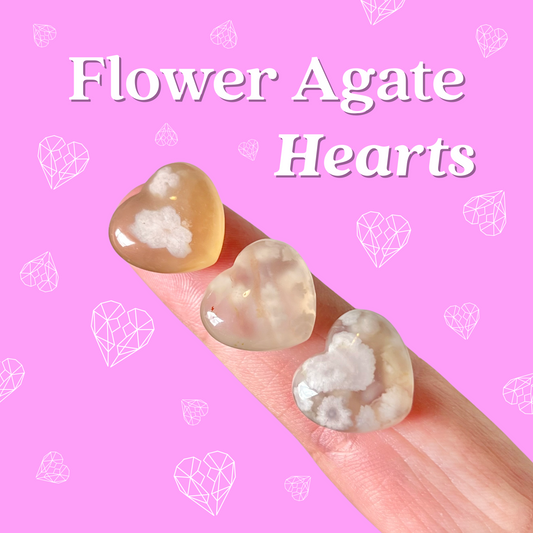 Flower Agate Hearts