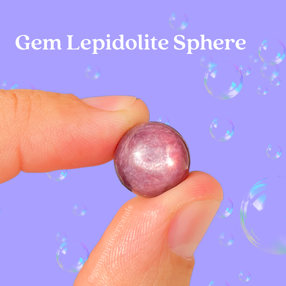 Gem Lepidolite Sphere