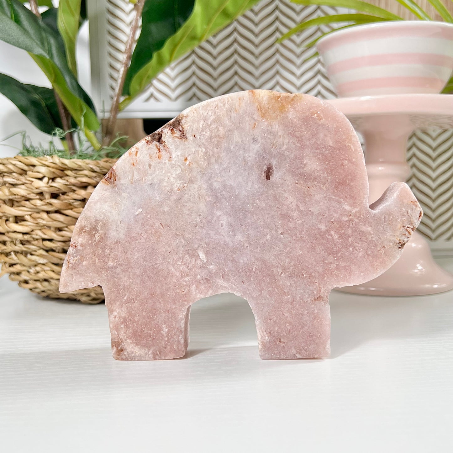 Pink Amethyst Elephant