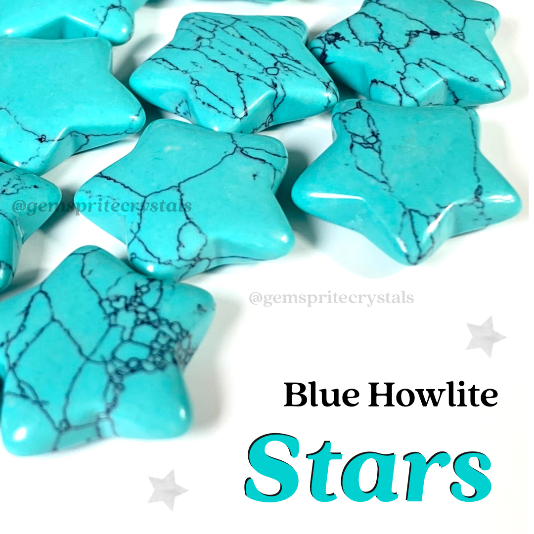 Blue Howlite Stars