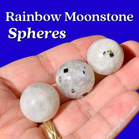 Rainbow Moonstone Spheres