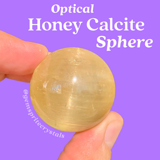 Optical Honey Calcite Sphere