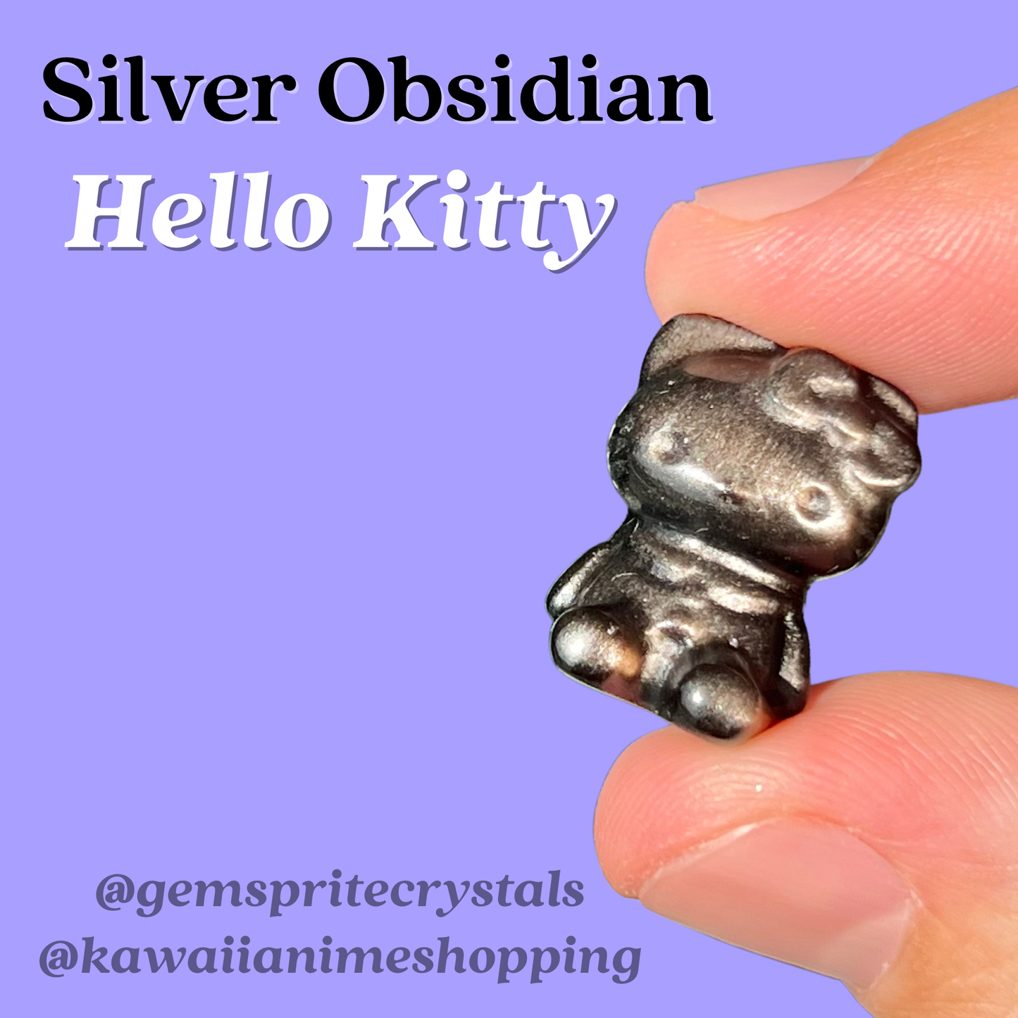 Silver Obsidian Hello Kitty